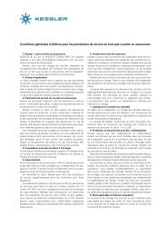 Conditions générales d'affaires pour les ... - Kessler & Co AG