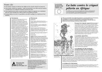 La lutte contre le criquet pèlerin en Afrique - Pesticide Action ...