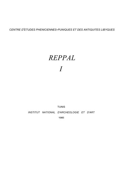 REPPAL I - Institut National du Patrimoine