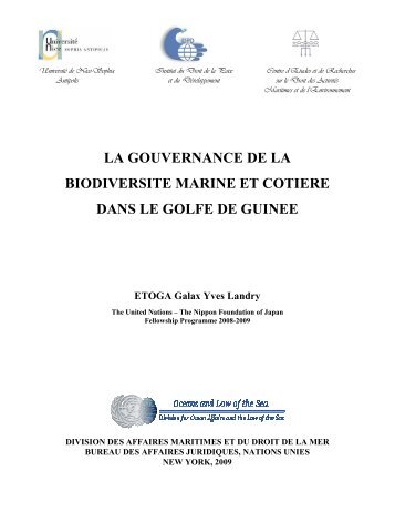 LA GOUVERNANCE DE LA BIODIVERSITE MARINE ET COTIERE ...