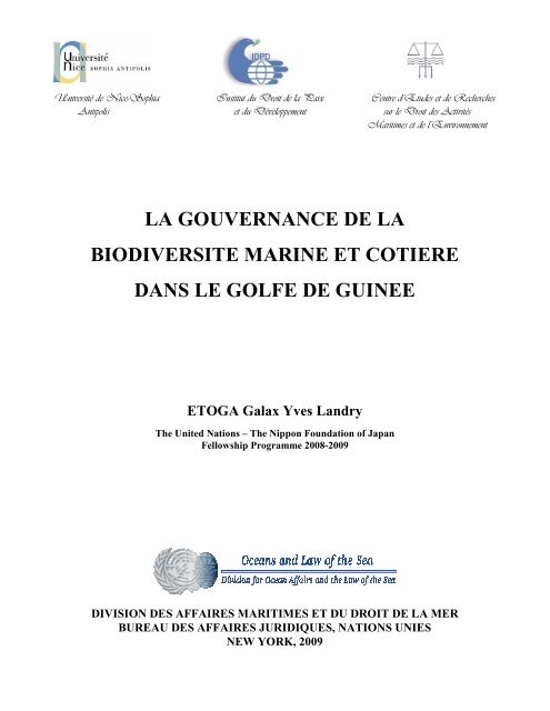 Les aires marines protégées en Afrique de l'Ouest : bilan et perspectives  vis-à-vis des engagements internationaux