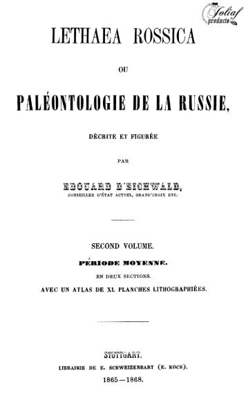 lethaea rossica paléontologie de la russie