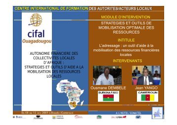 Consulter le document - CIFAL Ouagadougou