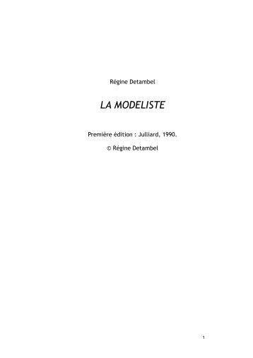 La Modéliste - Régine Detambel