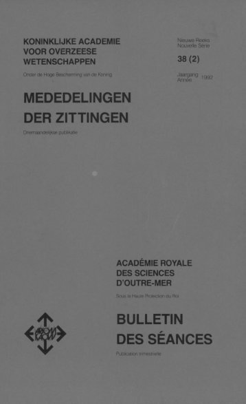 MEDEDELINGEN DER ZITTINGEN BULLETIN DES SÉANCES