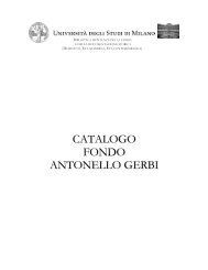 Catalogo fondo Gerbi - Sistema bibliotecario di Ateneo