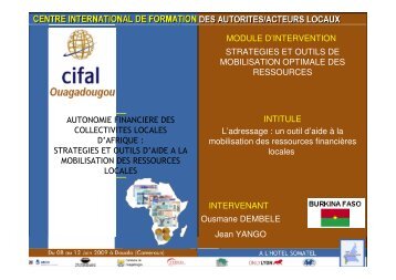 L'adressage - Association Nationale des Communes du Bénin