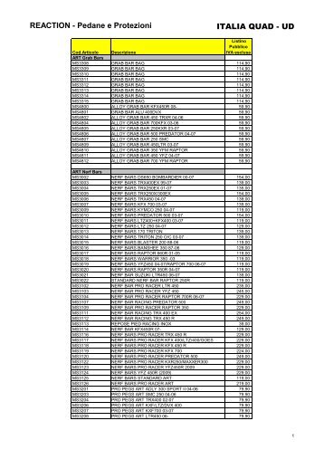REACTION - Pedane e Protezioni ITALIA QUAD - UD