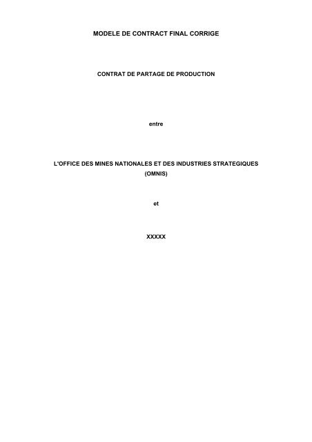 Télécharger Contrat Onshore (pdf) - OMNIS Madagascar