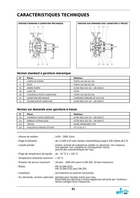 POMPES CENTRIFUGES NORMALISÉES - Pompes Direct