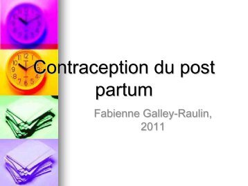 Contraception du post partum - Impact Santé