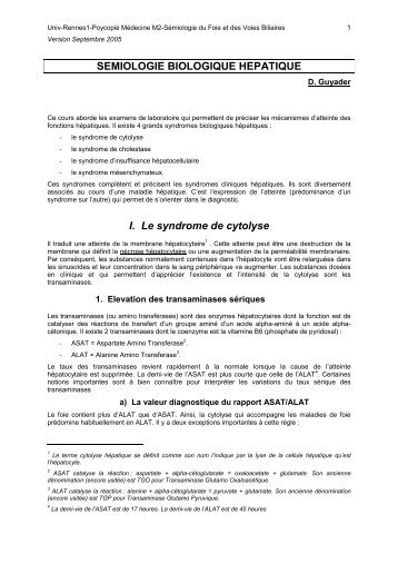 semiologie biologique hepatique - FMC de Tourcoing