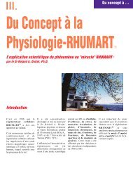 Du Concept à la Physiologie-RHUMART®