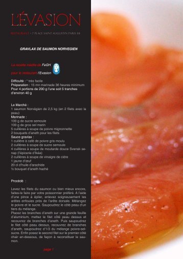 GRAVLAX DE SAUMON NORVEGIEN La recette inédite de FeGH ...