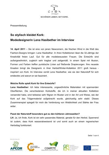 So stylisch kleidet Kork: Modedesignerin Lena Hasibether im Interview