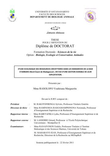 RASOLOFO, Voahirana Marguerite_SN_DNR_11 - Thèses ...