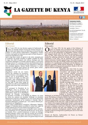 LA GAZETTE DU KENYA - Ambassade de France au Kenya