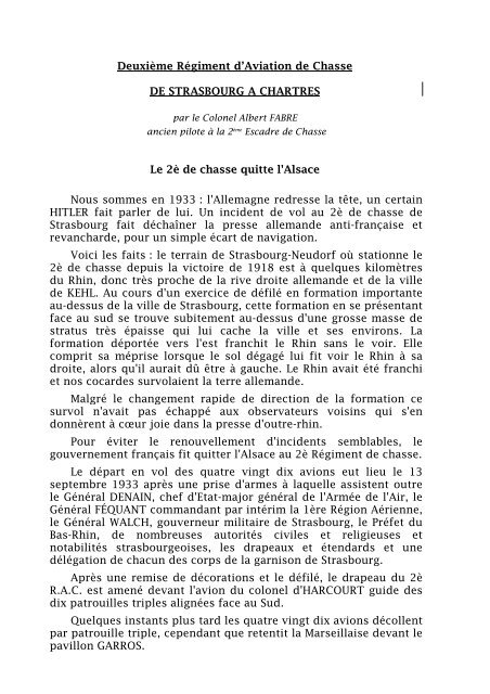 Le deuxième Régiment d'Aviation de chasse (2 ème RAC)