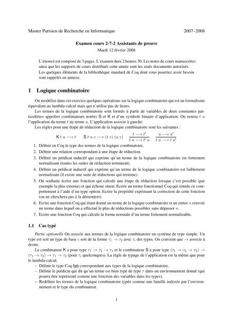 1 Logique combinatoire - Lix