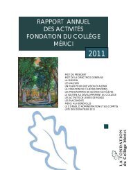 Rapport des activités 2011 - Collège Mérici