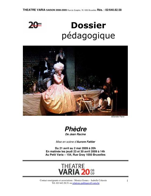 Dossier Pedagogique Theatre Varia