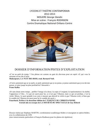 Dossier pédagogique - Centre Dramatique National d'Orléans