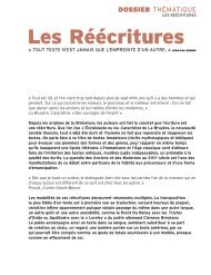 Les Réécritures - Cercle Gallimard de l'enseignement