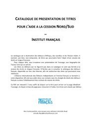 catalogue de titres disponibles - Institut francais