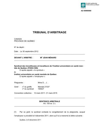 Syndicat des travailleuses et travailleurs de l'Institut universitaire en ...