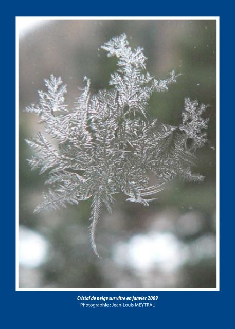 Cristal de neige sur vitre en janvier 2009 - Club alpin français