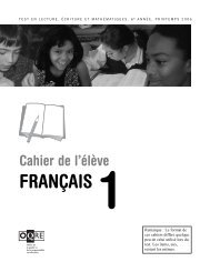 Cahier de l'élève FRANÇAIS 1 - 6e année - OQRE