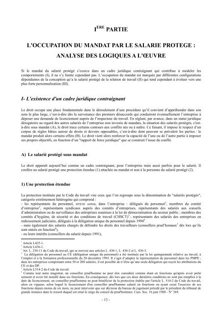 Le licenciement des salariés protégés (DE février 2006) (pdf - 1.1 Mo)