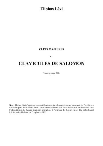 Clefs Majeures et Clavicules de Salomon