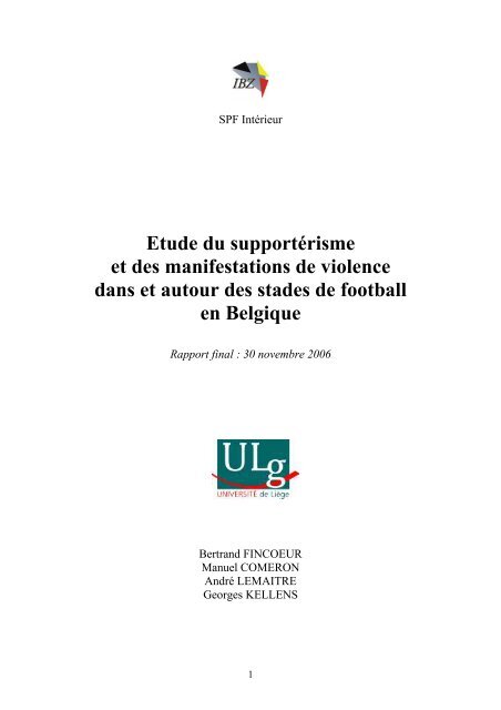 Etude du supportérisme et des manifestations de violence ... - Besafe