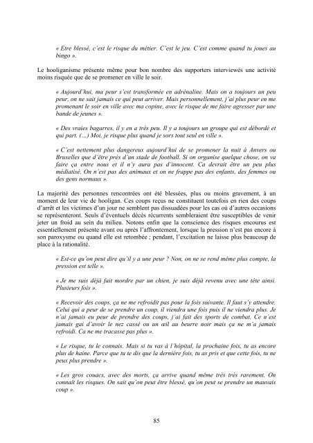 Etude du supportérisme et des manifestations de violence ... - Besafe