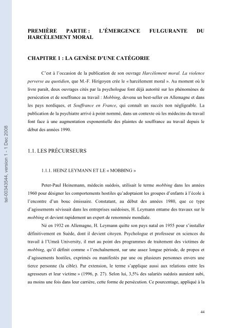 Le harcèlement moral au travail: analyse sociologique