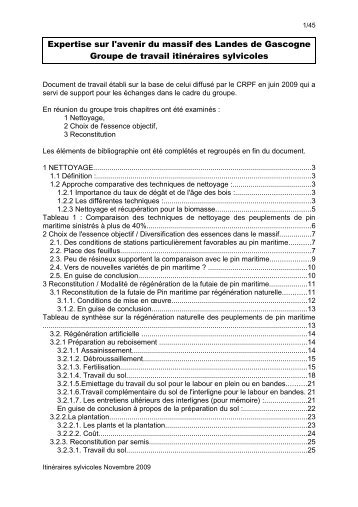 GT-Itinéraires sylvicoles annexe rapport final v15-01-2010 - CRPF