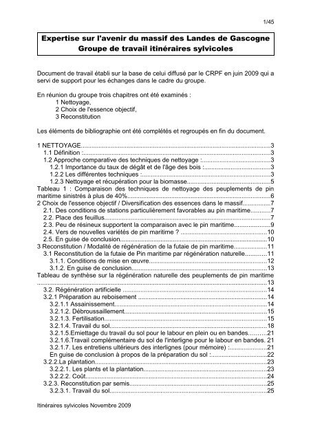 GT-Itinéraires sylvicoles annexe rapport final v15-01-2010 - CRPF