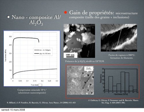 Propriétés mécaniques des matériaux à grains ultrafins: un ... - IM2NP