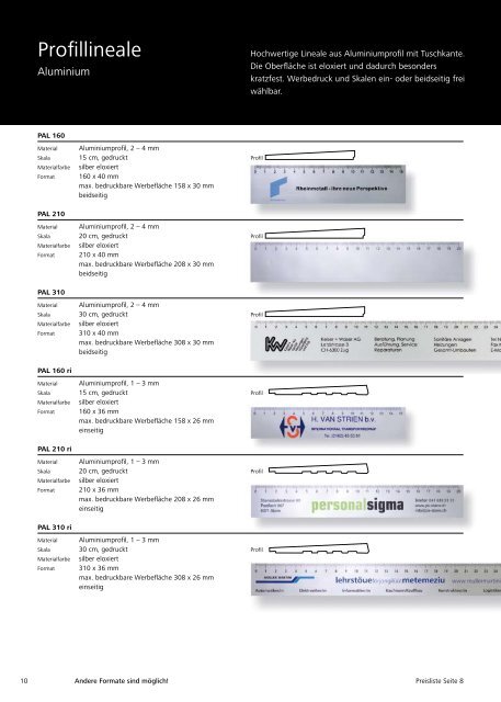 Lineale Datenschieber/Datenscheiben - schreiner coburg