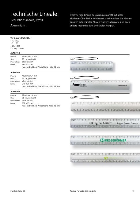 Lineale Datenschieber/Datenscheiben - schreiner coburg