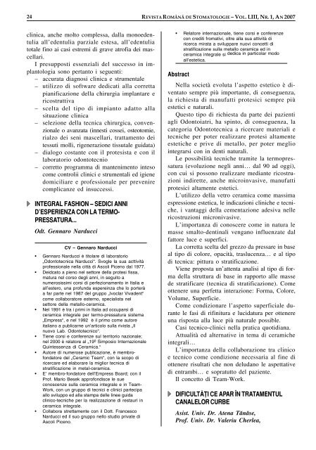 Rev. Rom de STOMATOLOGIE nr.1 - 2007.p65 - medica.ro