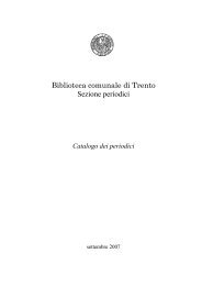 Catalogo dei periodici - Biblioteca Comunale di Trento