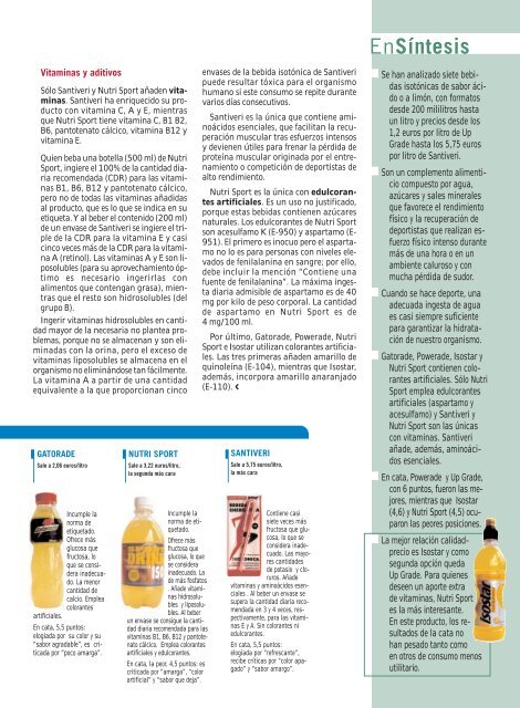 bebidas isotonicas - Revista Consumer