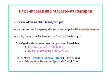 Paléo-magnétisme/Magnéto-stratigraphie