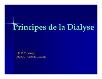 Principes de la Dialyse - Annuaire des centres de dialyse