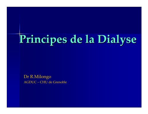 Principes de la Dialyse - Annuaire des centres de dialyse