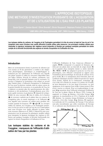 L'APPROCHE ISOTOPIQUE : - Jejardine.org