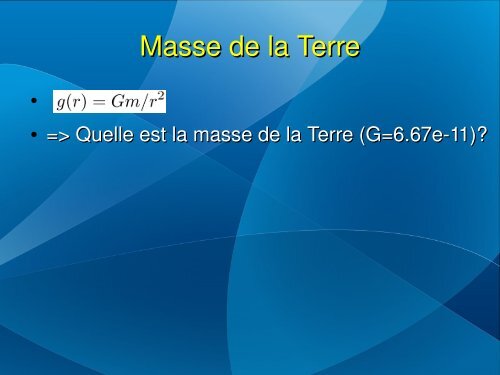 Cours 3: Gravimétrie