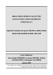 Didactique sports collectifs - Faculté des sciences du sport et de l ...